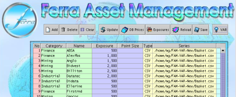 VARCalculator exposure definition screen